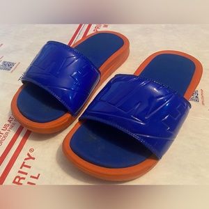 Nike Boys Slides Sandals Slip On Blue Orange Youth Size 5